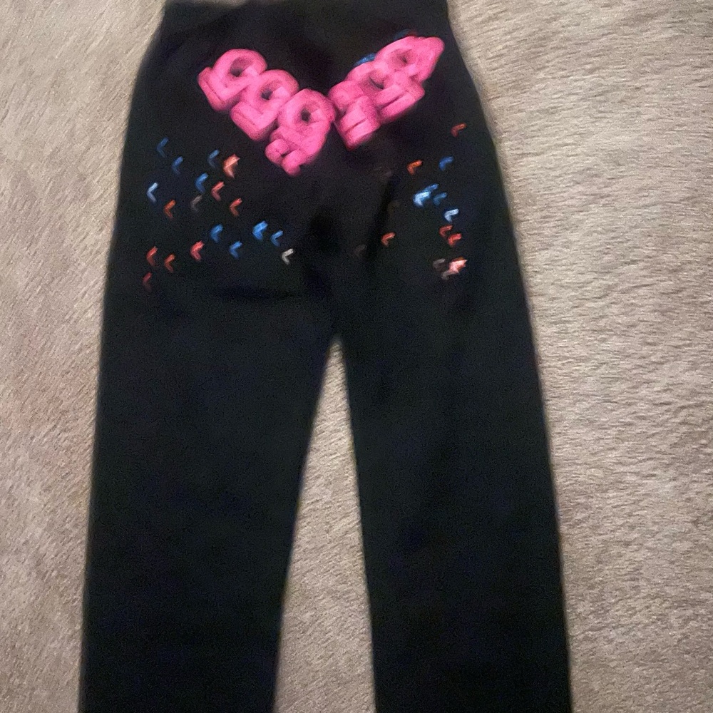 Black Sp5der Sweatpants